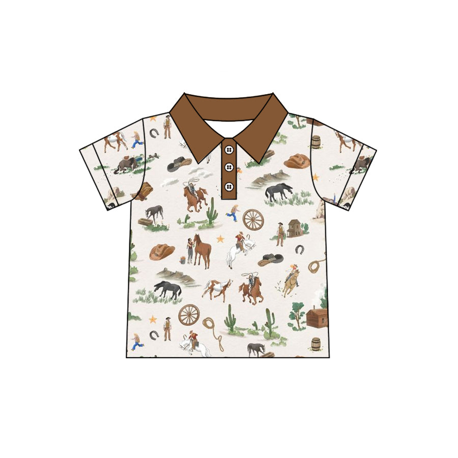 Pre-order no moq BT1684 toddler boy clothes riding horse summer top shirt-25.12.30
