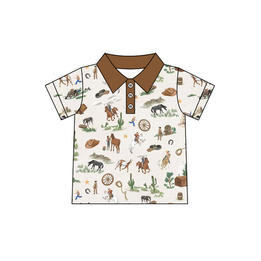 Pre-order no moq BT1684 toddler boy clothes riding horse summer top shirt-25.12.30
