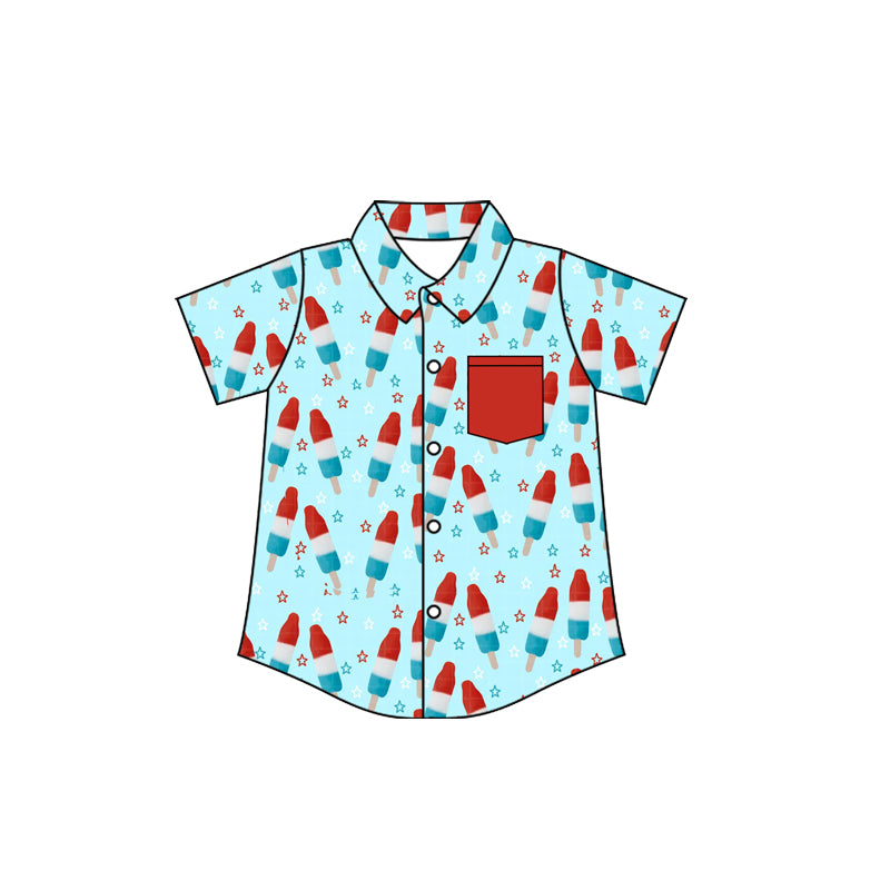 Pre-order no moq BT1703 pre-order baby boy clothes summer button short sleeve top-26.1.14