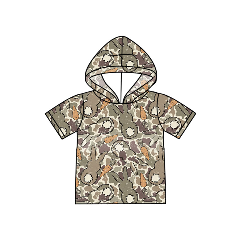 Pre-order no moq BT1711 pre-order baby boy clothes summer easter bunny camouflage hooded short sleeve top-26.1.19