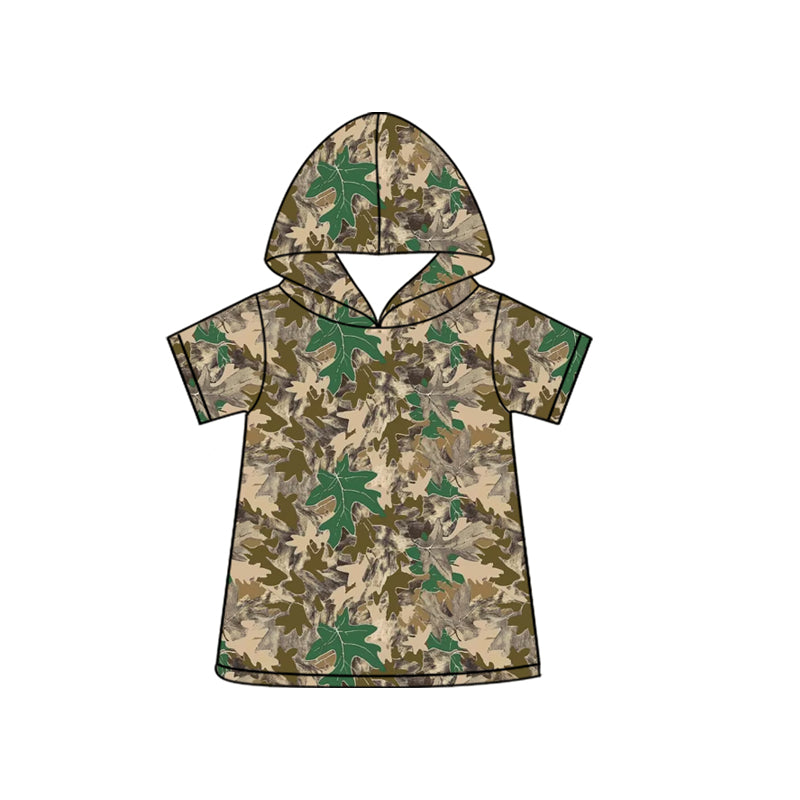 BT1737 Preorder Baby Boy Short Sleeve Southern Leaves Camo Hoodies Top