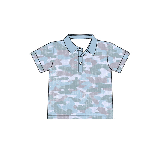 BT1742 Preorder Baby Boy Southern Camo Button Polo Shirt Top