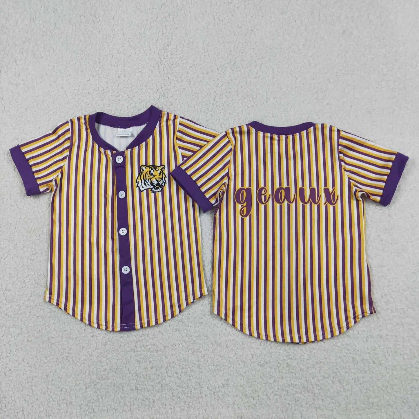 Baby Boys Clothes Sibling Short Sleeve Stripe Team Button T-shirts Top