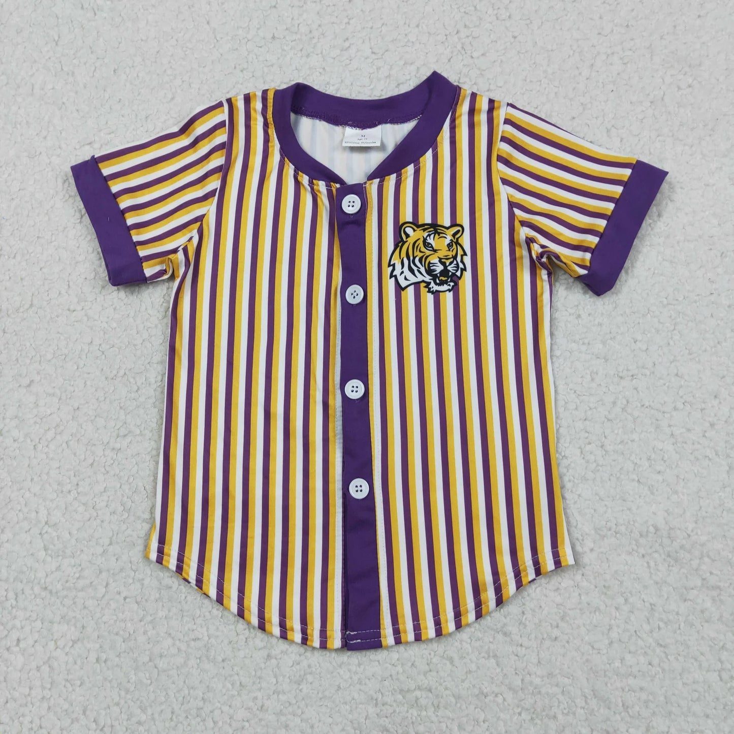 Baby Boys Clothes Sibling Short Sleeve Stripe Team Button T-shirts Top