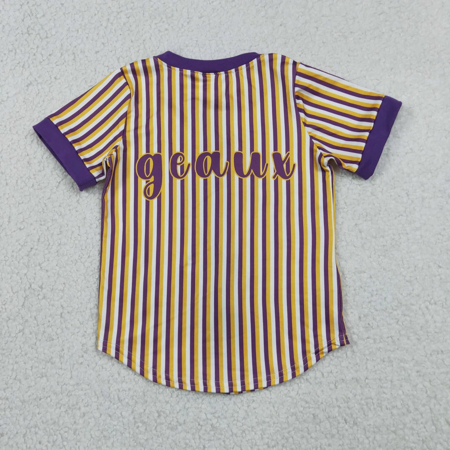 Baby Boys Clothes Sibling Short Sleeve Stripe Team Button T-shirts Top