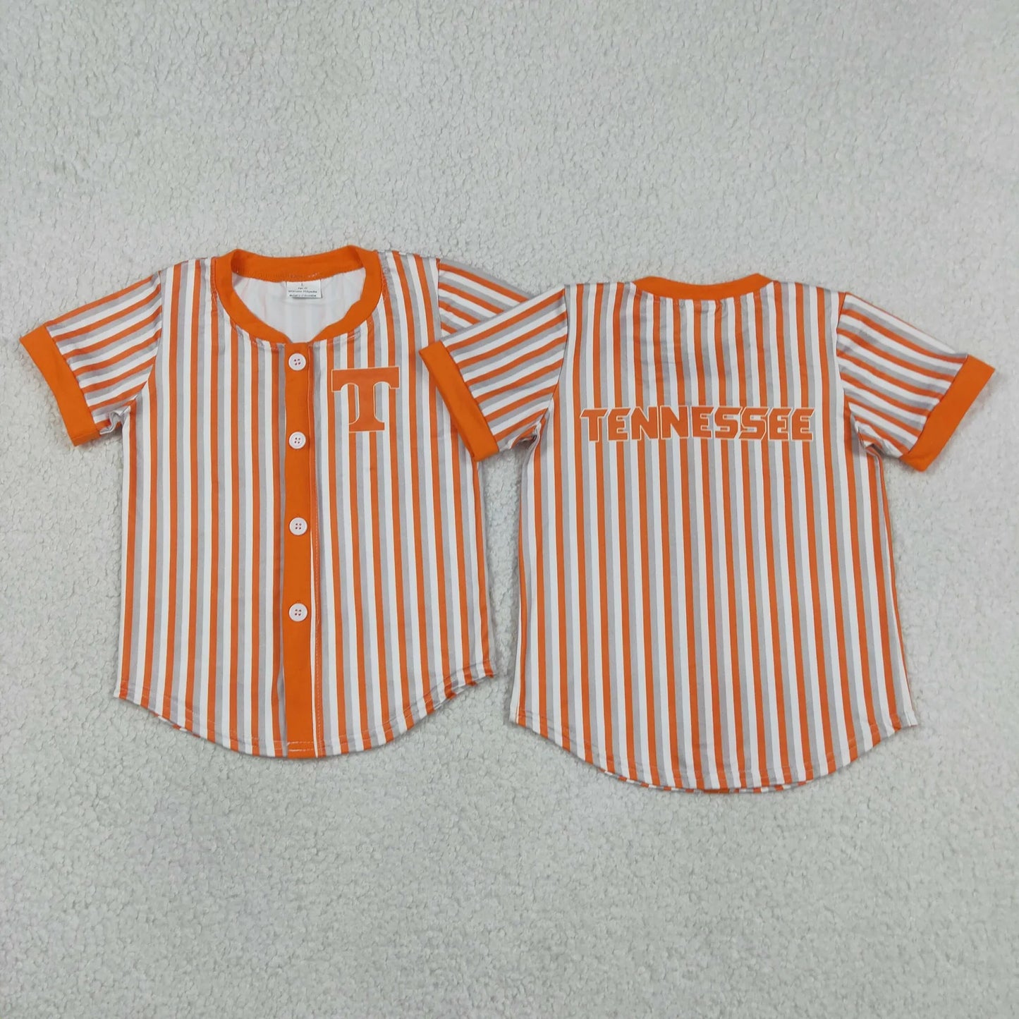 Baby Boys Clothes Sibling Short Sleeve Stripe Team Button T-shirts Top