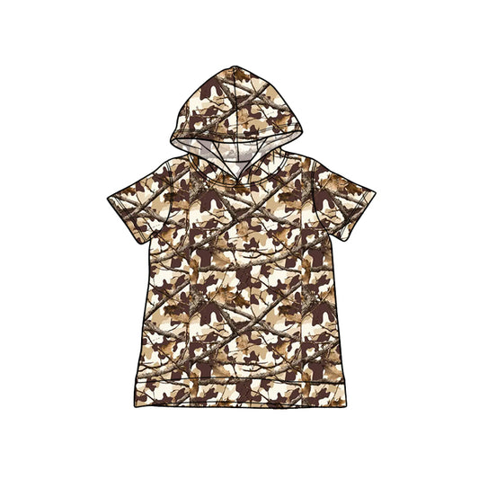 BT1754 Preorder Baby Boy Southern Brown Leaves Camo Hoodies Top