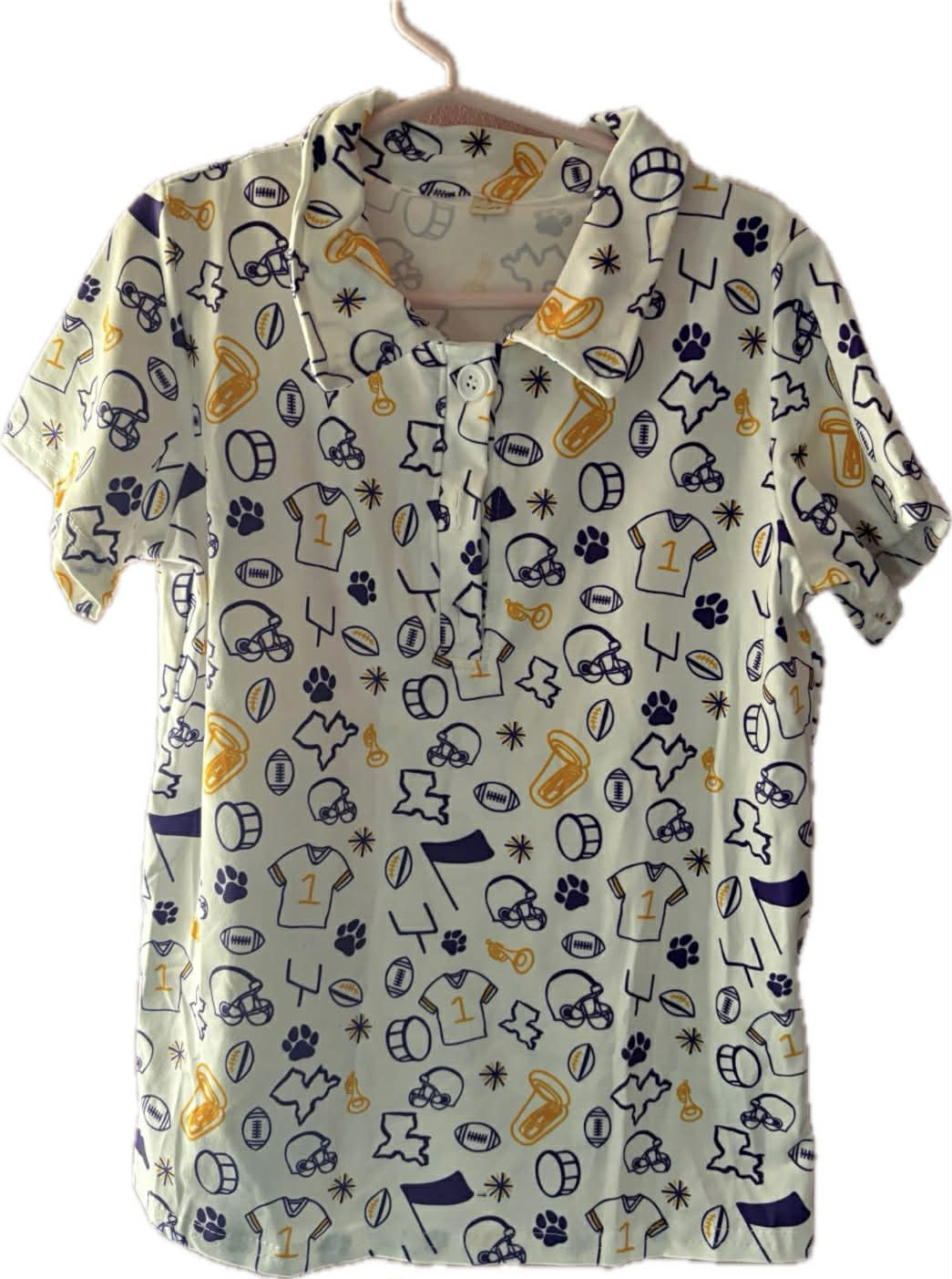 BT1760 Preorder Adult Women Short Sleeve Footballs Pawls Team Button Polo Shirts Top