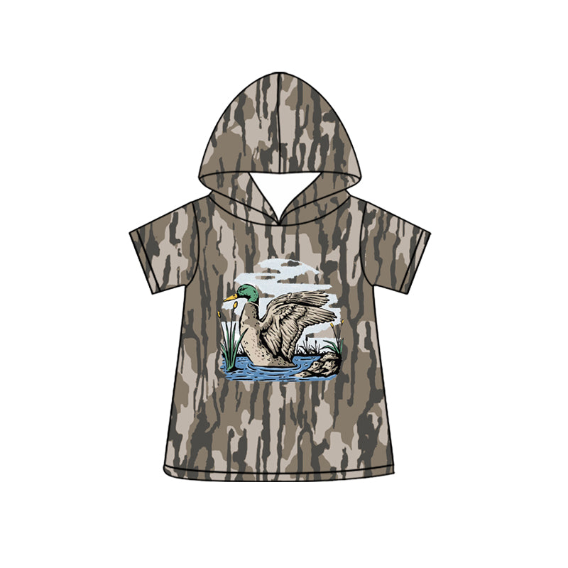 BT1777 Preorder Baby Boys Short Sleeve Southern Olive Camo Ducks Hunting Hoodies Top