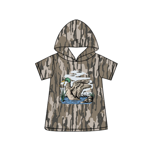 BT1777 Preorder Baby Boys Short Sleeve Southern Olive Camo Ducks Hunting Hoodies Top