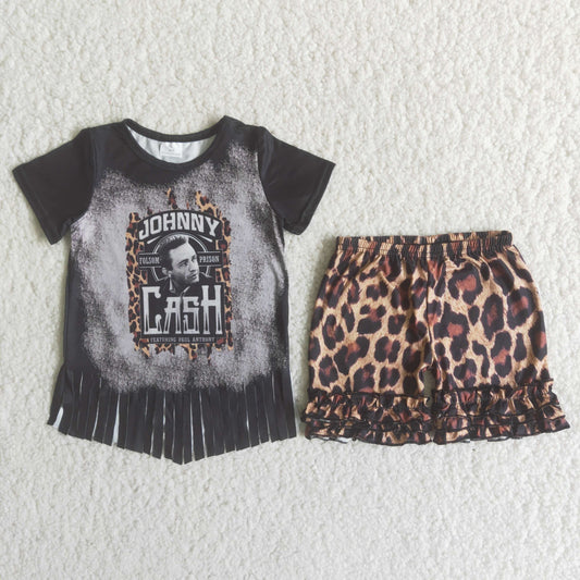 C0-16 Baby Boys Tassels Leopard Shorts Sets