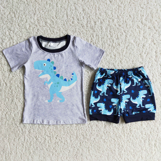 5.17 RTS NO MOQ D9-15 Gray Dinosaur Boy Suit