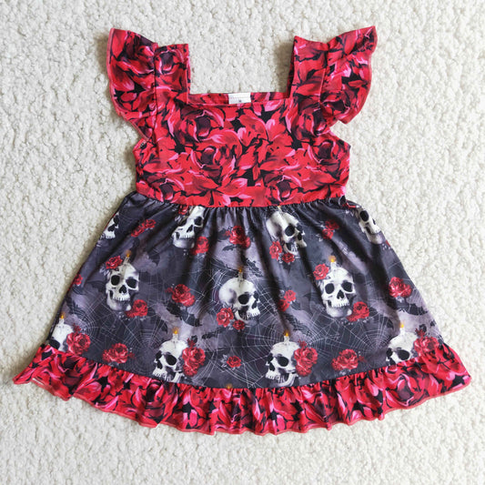 9.1 RTS NO MOQ E1-13 Ghosthead Red Flying Sleeve Dress