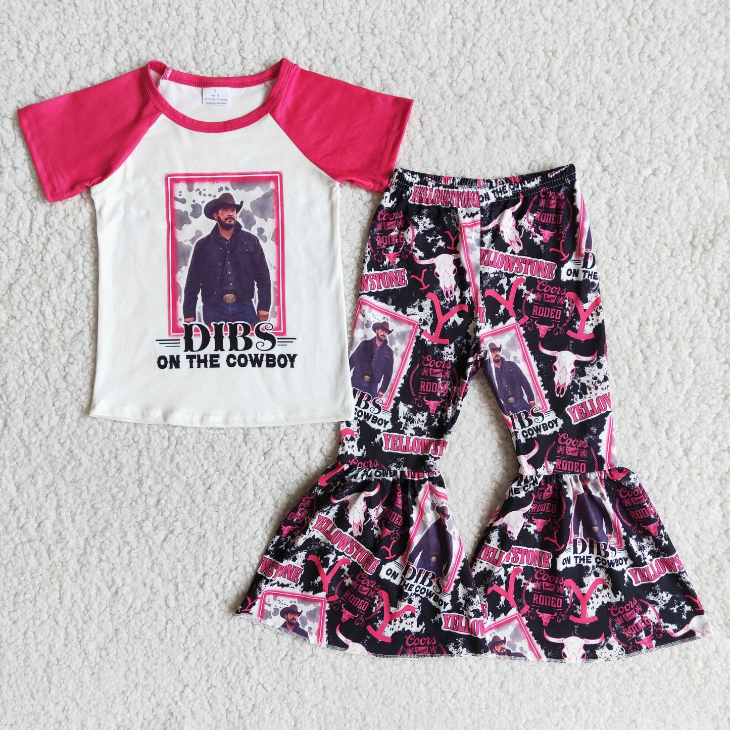 E13-15 BRANDON blue short-sleeved flared pants suit