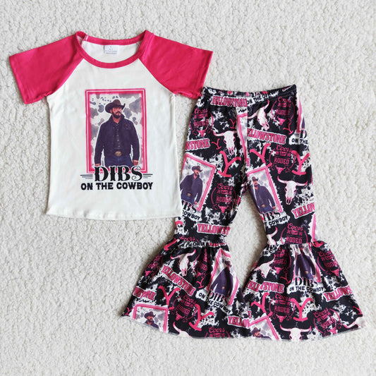 E13-15 BRANDON blue short-sleeved flared pants suit