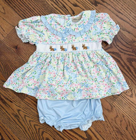 Pre-order no moq GBO0497 toddler girl clothes bunny floral summer short sleeve bummies set-26.1.5