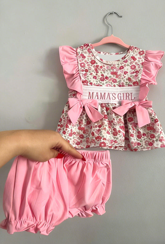 Pre-order no moq GBO0500 toddler girl clothes MAMA floral summer short sleeve bummies set-26.1.5