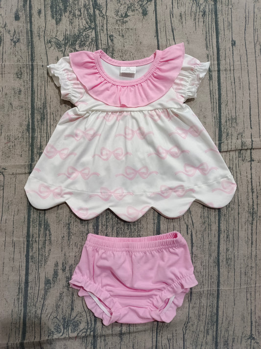 Pre-order no moq GBO0501 toddler girl clothes bow summer short sleeve bummies set-26.1.20