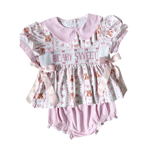 GBO0520 Preorder Baby Girl Hearts Bears Beary Sweet Tunic Bummies Clothes Sets