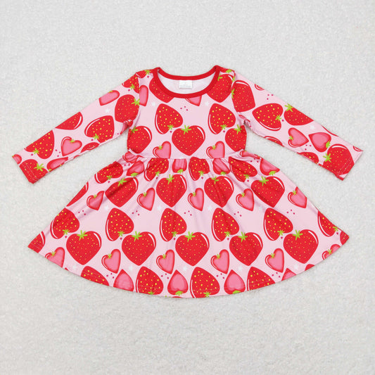 RTS NO MOQ(In Stock) GLD0469 baby girl clothes valentine Long-Sleeve dress