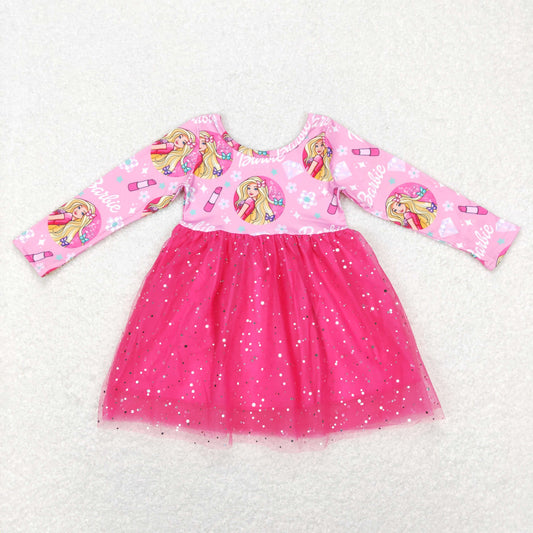 RTS NO MOQ（In Stock) GLD0494 baby girl clothes cartoon Long-Sleeve dress