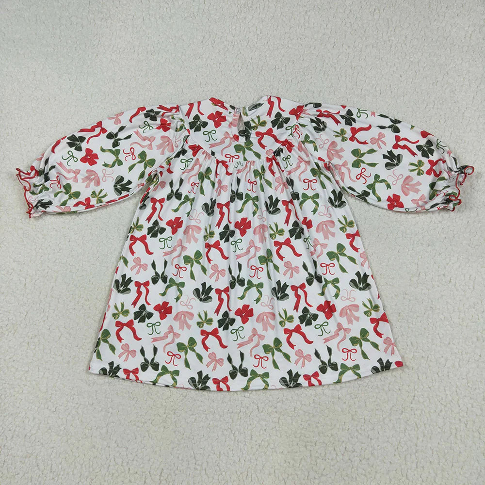 Sibling Baby Kids Girls Smocked Embroidery Merry Christmas Rompers Dresses