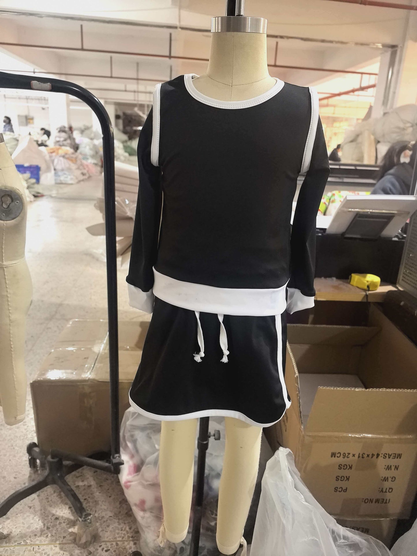 GLD1481 pre-order baby girl clothes balck toddler girl yoga skirt outfit-26.1.8