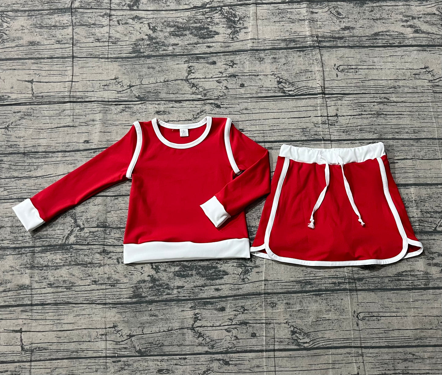 GLD1482 pre-order baby girl clothes red toddler girl yoga skirt outfit-26.1.15