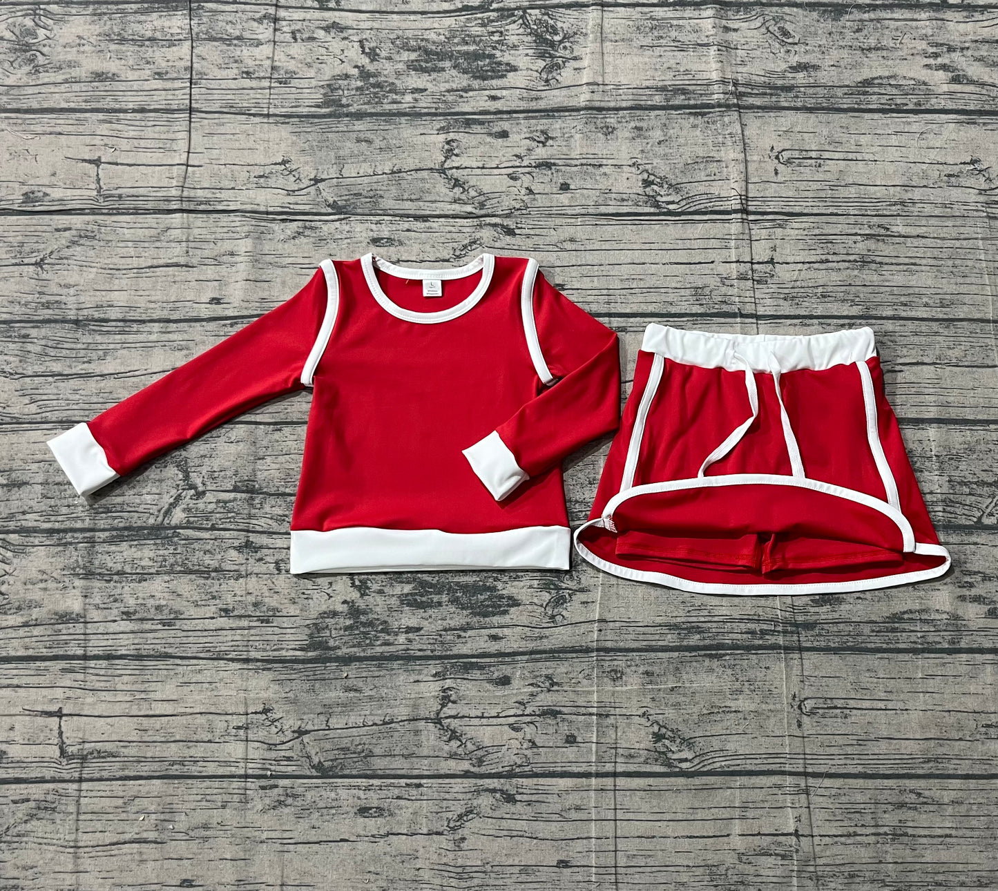 GLD1482 pre-order baby girl clothes red toddler girl yoga skirt outfit-26.1.15