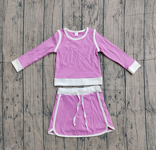 GLD1484 pre-order baby girl clothes purple toddler girl yoga skirt outfit-26.1.22