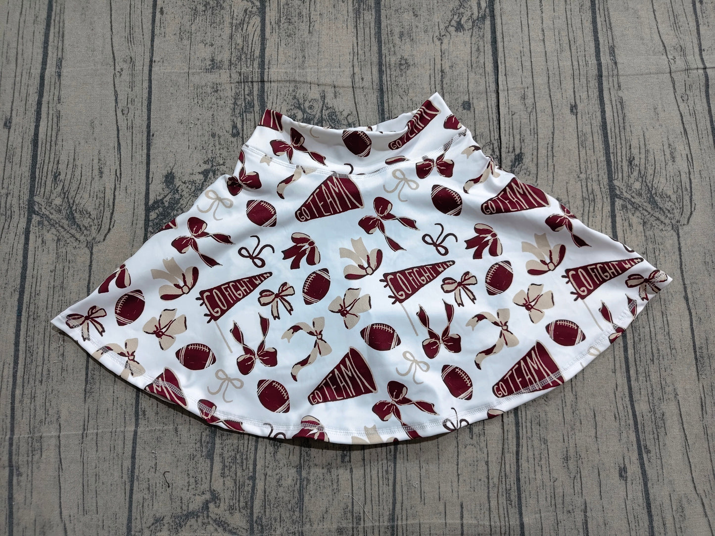GLK0139 Preorder Sample Baby Girls Dark Red Bows Go Team Yoga Skirt Shorts Bottom