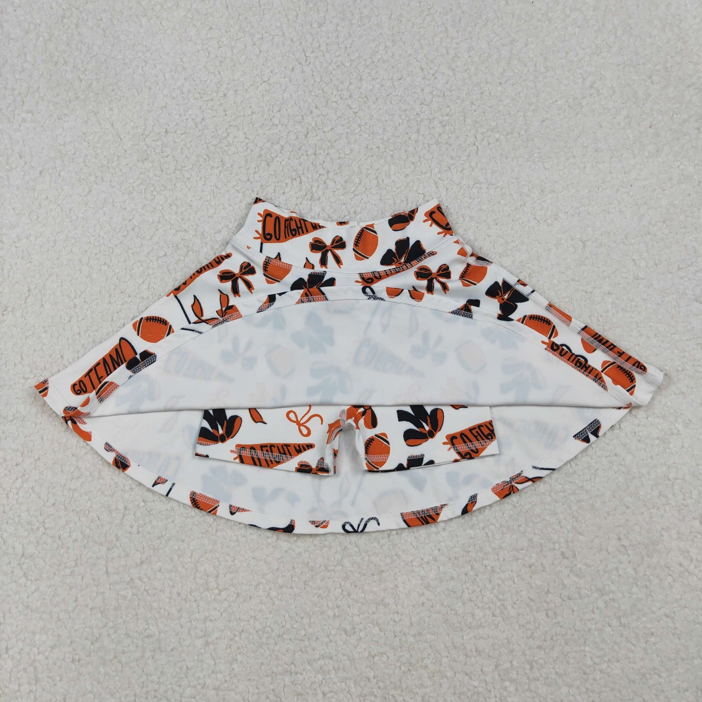 Sibling baby girl clothes Football Red Trumpet Bow Pattern Yoga Skirts