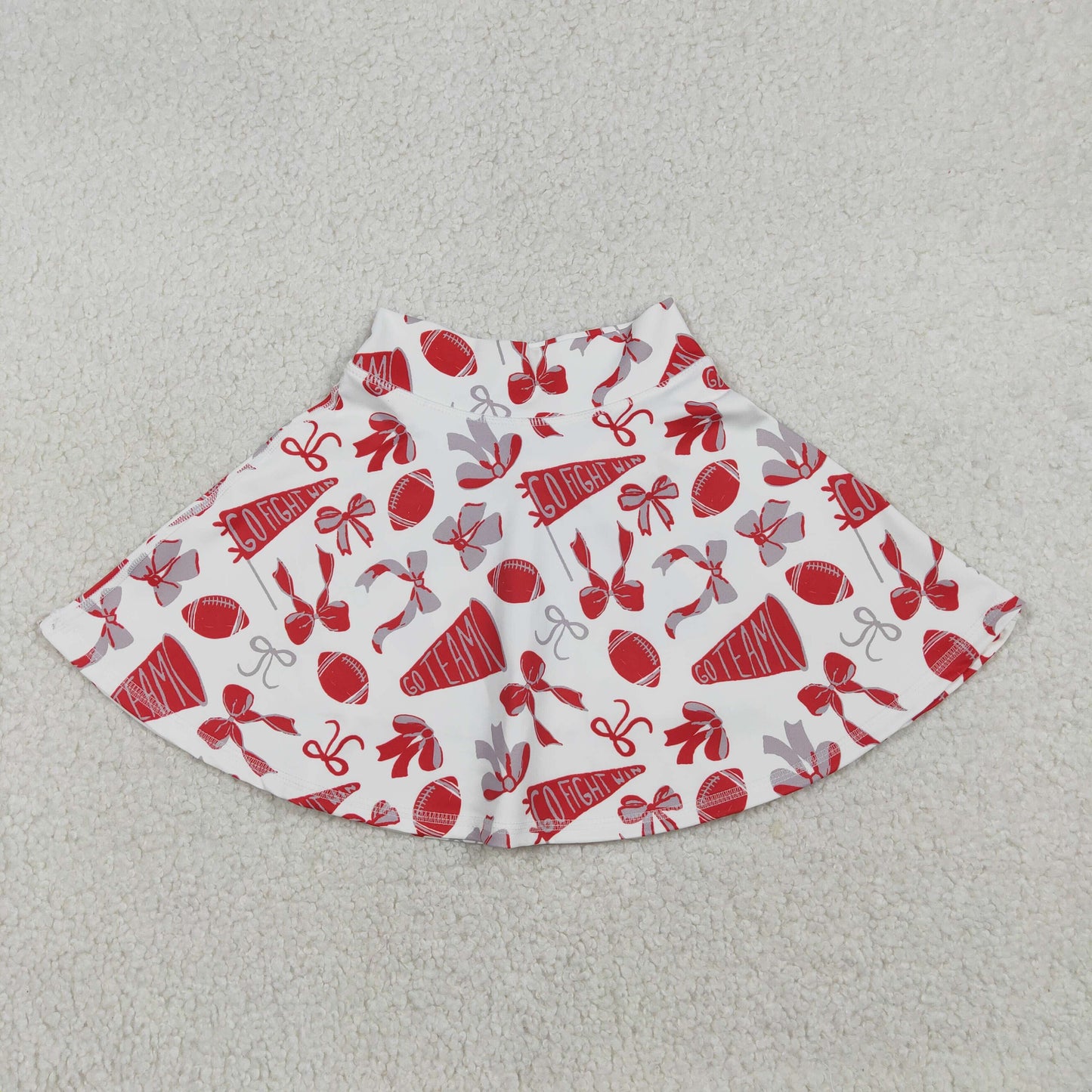 Sibling baby girl clothes Football Red Trumpet Bow Pattern Yoga Skirts