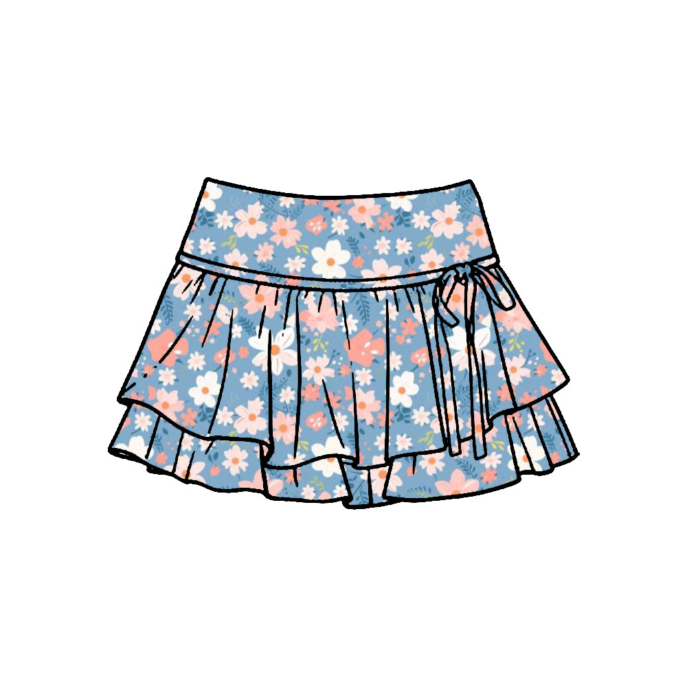 Pre-order no moq baby girl flowers athletic active skirt shorts bottom GLK0246
