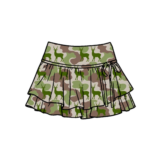 Pre-order no moq baby girl southern hunting deer camo athletic active skirt shorts bottom GLK0252