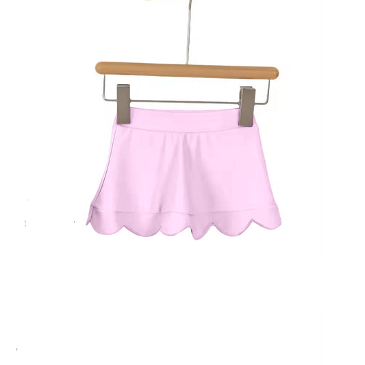 GLK0268 Preorder Baby Girl Pink Scallop Yoga Active Skirt Shorts Bottom