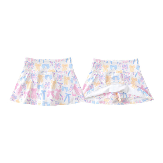 GLK0269 Preorder Baby Girls Colorful Bows Yoga Active Skirt Shorts Bottom