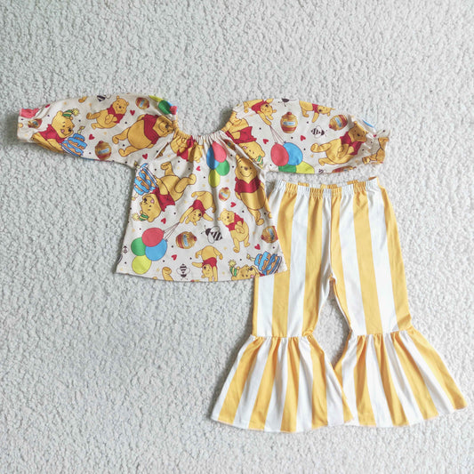 RTS NO MOQ(In Stock) baby girl clothes long sleeve pants set-promotion