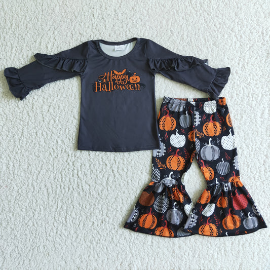 9.13 RTS  baby boy clothes Halloween pumpkin long Sleeve pants sets