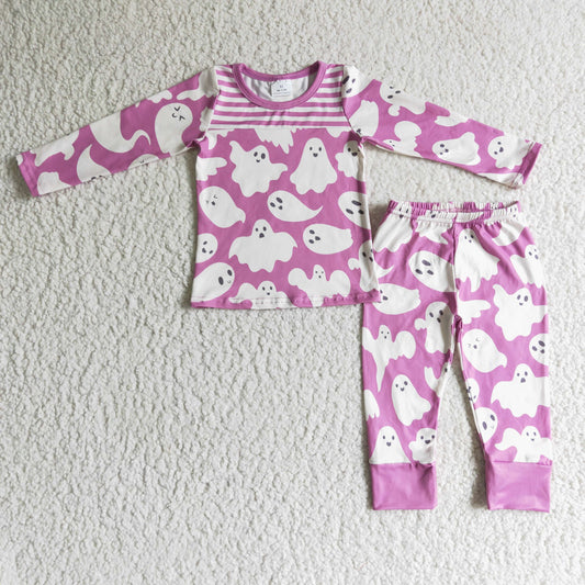 10.7 GLP0229 Kids Halloween Clothing Girls Long Sleeve Top And Long Pants Pajamas