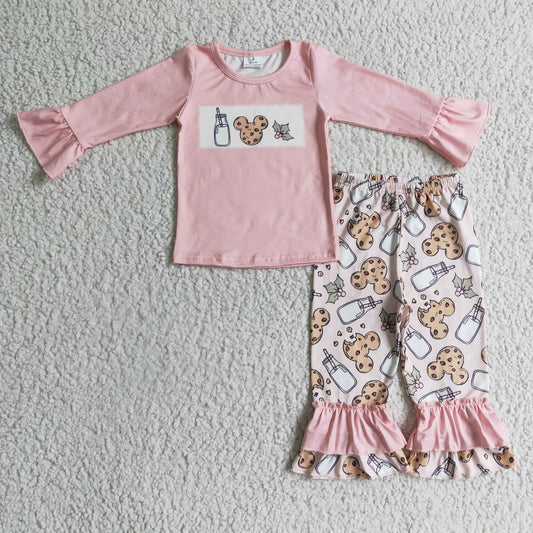 8.4 RTS NO MOQ（In Stock) GLP0306 christmas girls pink sets