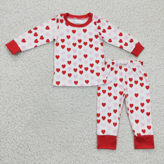 RTS NO MOQ(In Stock) GLP0360 baby girl clothes valentine Long-Sleeve pants sets