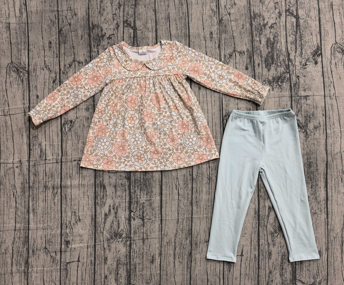 GLP1195 Preorder IRL Baby Girl Fall Flowers Tunic Legging Outfits Clothes Sets