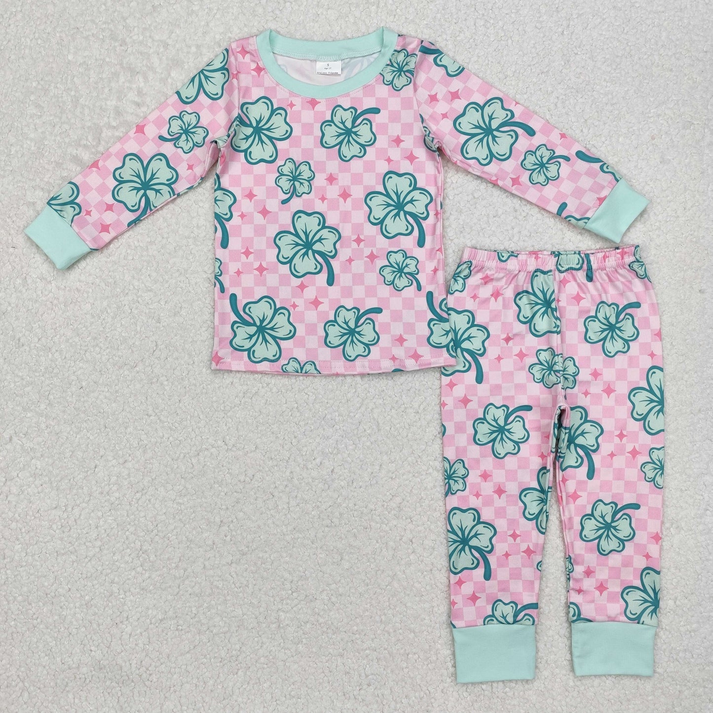 Sibling Baby Girls clothes St. Patrick's Four Leaf Clover long sleeve Pants Clothes Sets and Dresses