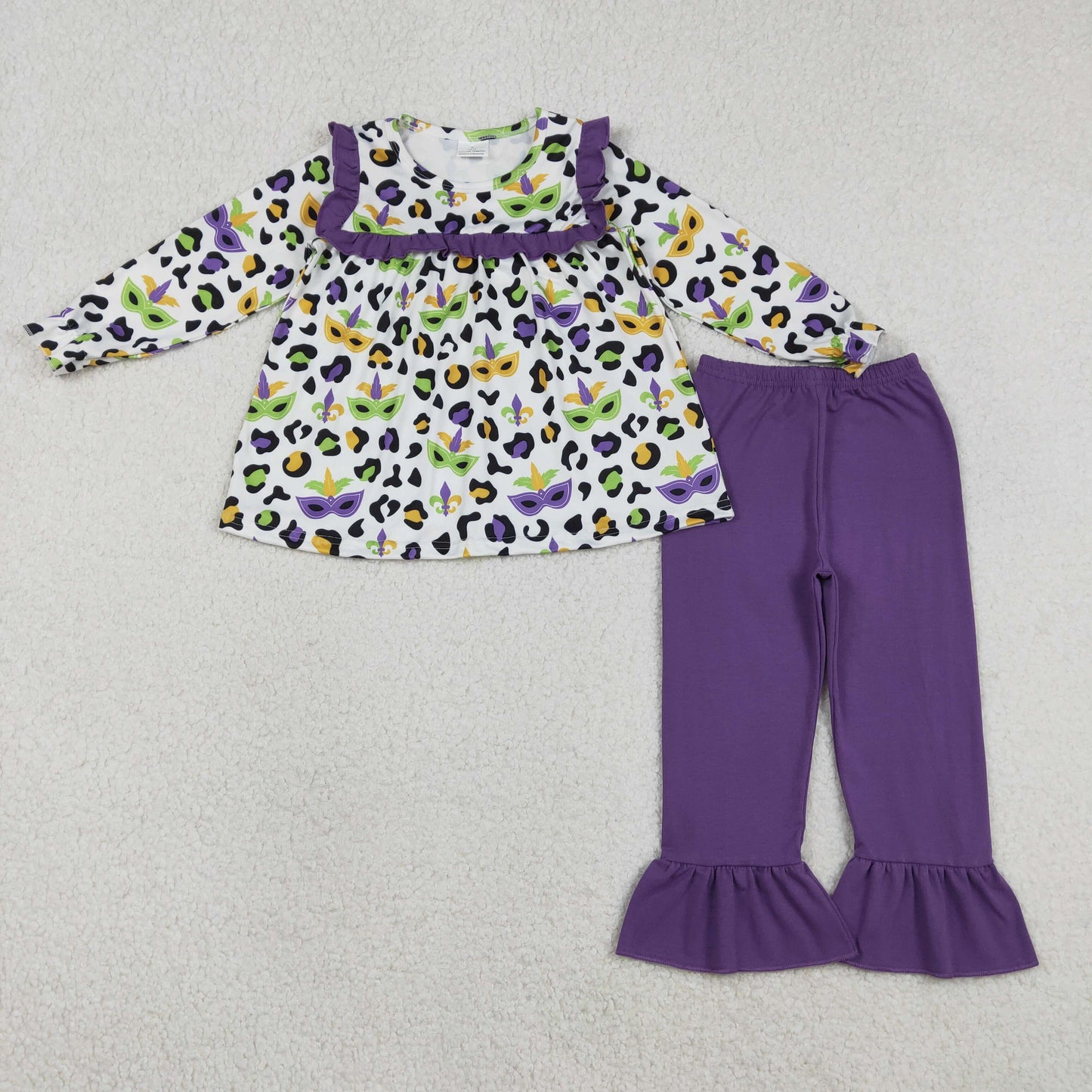 Sibling Baby Girls clothes mardi gras long sleeve pants Clothes Sets and Dress