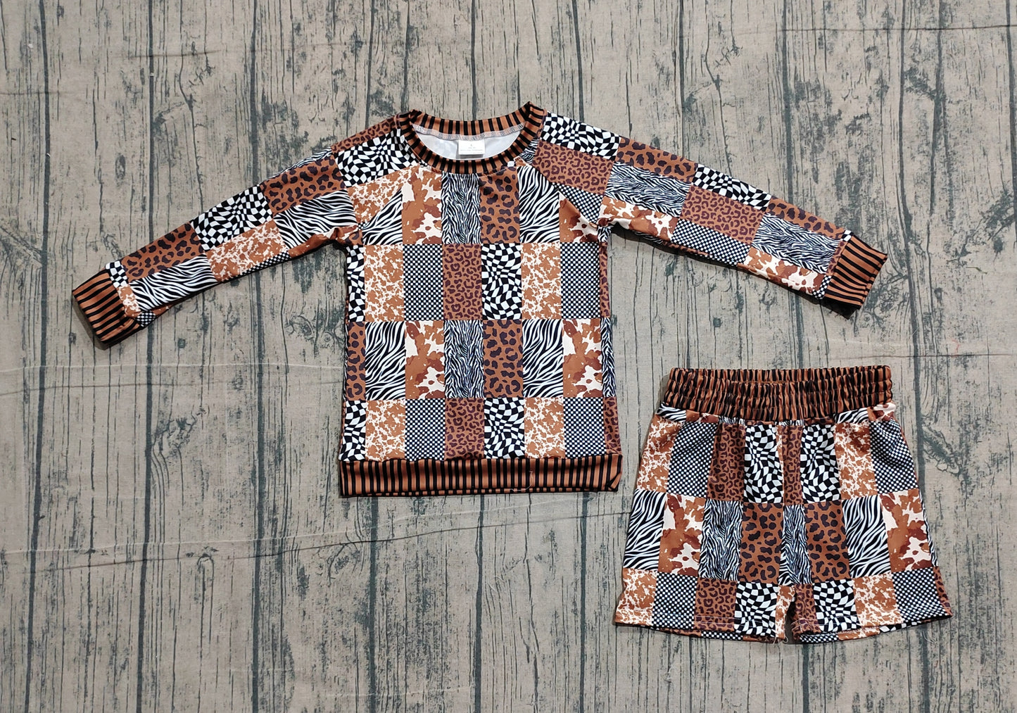 GLS0079 pre-order toddler girl clothes leopard print girl summer set-26.1.14