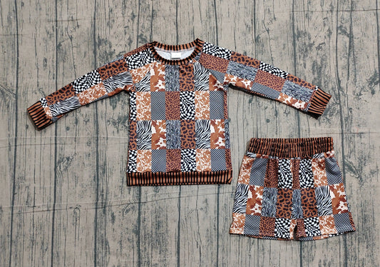 GLS0079 pre-order toddler girl clothes leopard print girl summer set-26.1.14