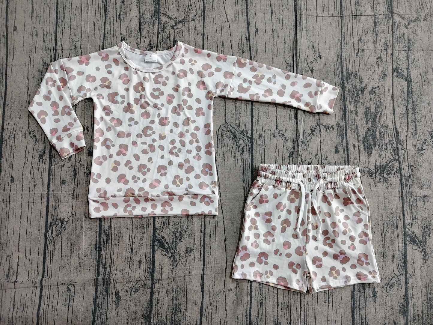 GLS0093 Preorder Sample Baby Girl Colorful Leopard Top Pockets Shorts Clothes Sets