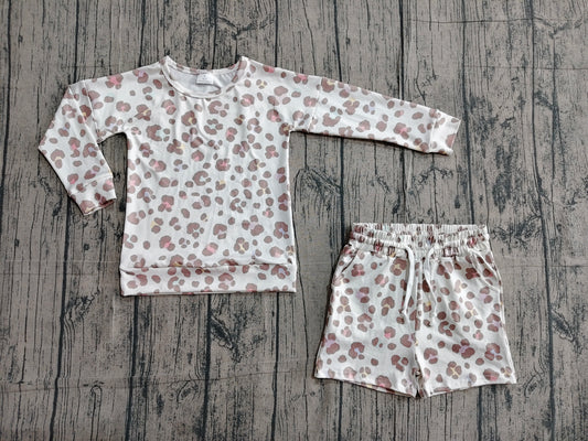 GLS0093 Preorder Sample Baby Girl Colorful Leopard Top Pockets Shorts Clothes Sets