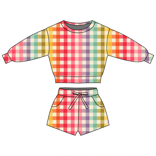Pre-order no moq GLS0095 pre-order toddler girl clothes summer long sleeve shorts set-26.1.17
